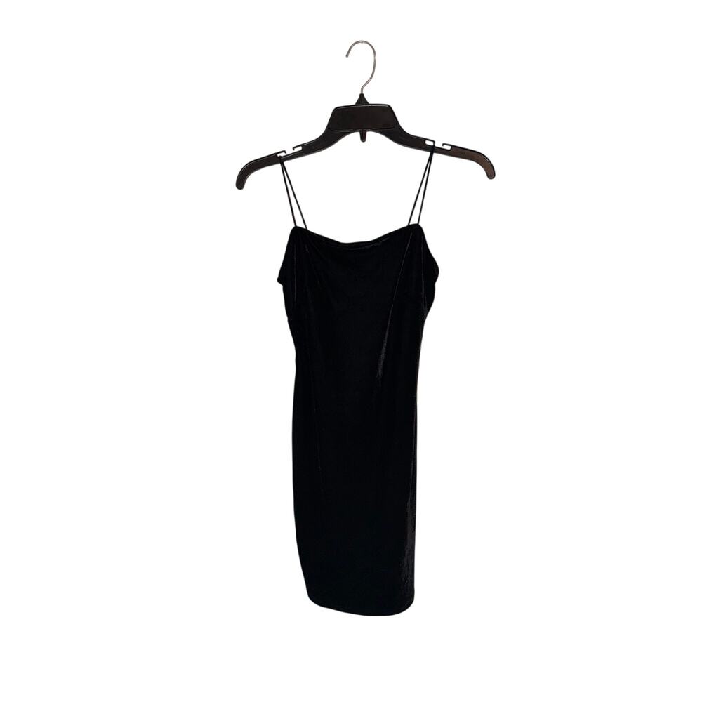 Popular 21 Women S Black Velvet Bodycon Mini Dress Spaghetti Strap